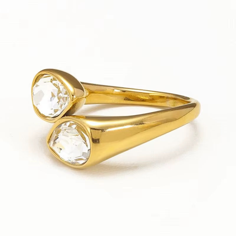 Zirconia Open ring Gold