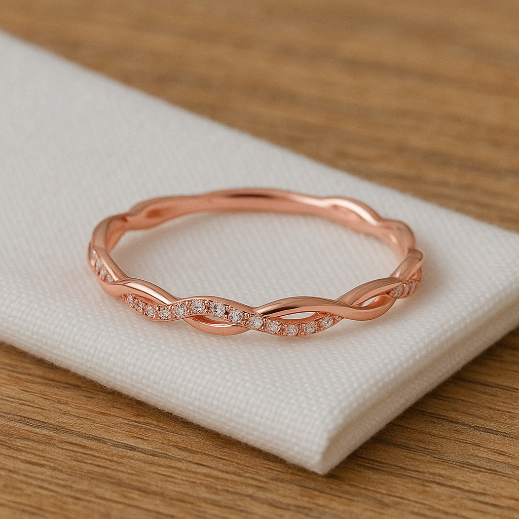 Zircon Twist Band Ring